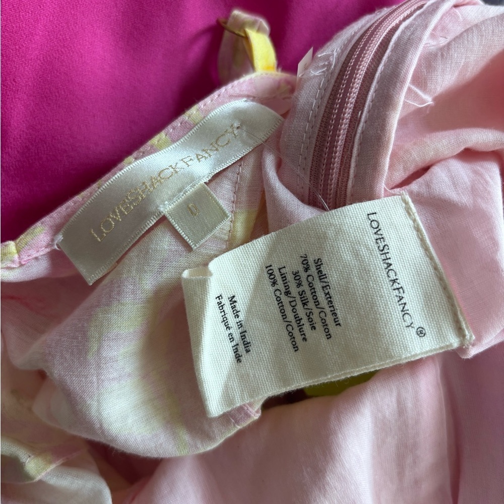 LoveShackFancy Fabienne Floral Cotton-Silk Ruffle Mini Dress - Picture 3 of 3
